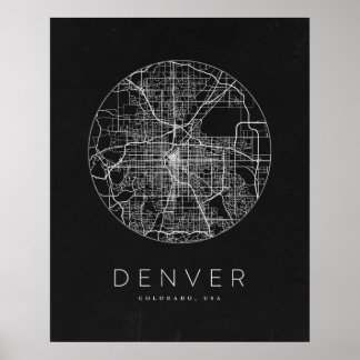 Minimalist Denver City Map Poster