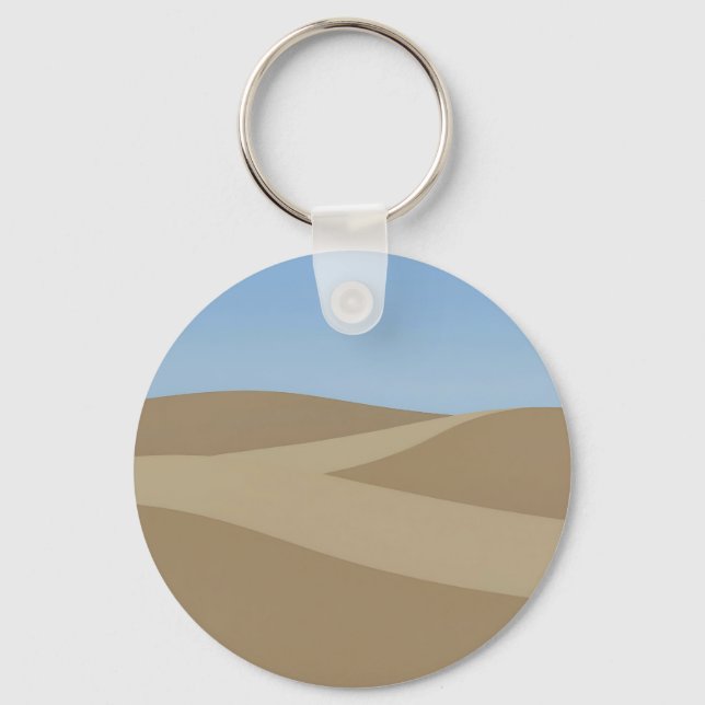 Minimalist Desert Dunes Landscape Key Ring (Front)