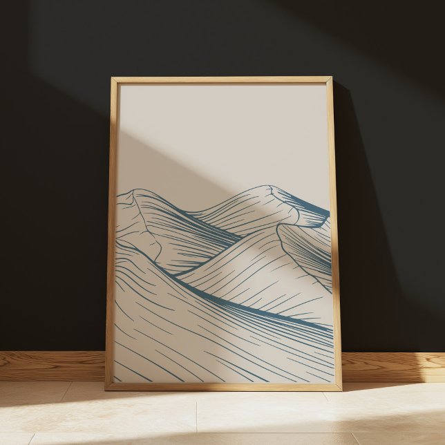 Minimalist Desert Line Art Landscape Drawing Poster (Creator Uploaded)