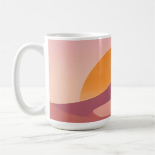 Minimalist Desert Sunset Moon Landscape Coffee Mug