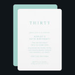 MINIMALIST design birthday chic modern mint green Invitation<br><div class="desc">by kat massard / WWW.SIMPLYSWEETPAPERIE.COM
Love the design,  but would like to see some changes - another colour scheme,  product,  add a photo or adapted for a different occasion - no worries simply contact me,  kat@simplysweetPAPERIE.com I am happy to help!</div>