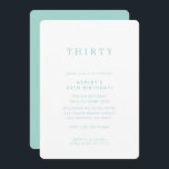 MINIMALIST design birthday chic modern mint green Invitation<br><div class="desc">by kat massard / WWW.SIMPLYSWEETPAPERIE.COM
Love the design,  but would like to see some changes - another colour scheme,  product,  add a photo or adapted for a different occasion - no worries simply contact me,  kat@simplysweetPAPERIE.com I am happy to help!</div>