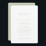 MINIMALIST design birthday chic modern sage green Invitation<br><div class="desc">by kat massard / WWW.SIMPLYSWEETPAPERIE.COM
Love the design,  but would like to see some changes - another colour scheme,  product,  add a photo or adapted for a different occasion - no worries simply contact me,  kat@simplysweetPAPERIE.com I am happy to help!</div>