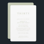 MINIMALIST design birthday chic modern sage green Invitation<br><div class="desc">by kat massard / WWW.SIMPLYSWEETPAPERIE.COM
Love the design,  but would like to see some changes - another colour scheme,  product,  add a photo or adapted for a different occasion - no worries simply contact me,  kat@simplysweetPAPERIE.com I am happy to help!</div>