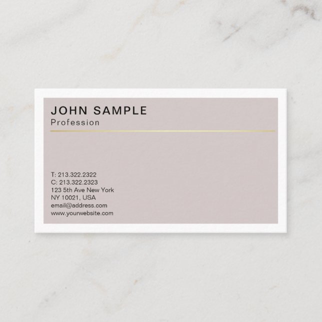 Minimalist Design Elegant Harmonic Colours Business Card (Front)
