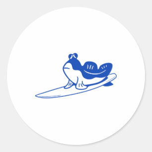 Minimalist Design For Surfers. Mudskipper Is Surfi Classic Round Sticker