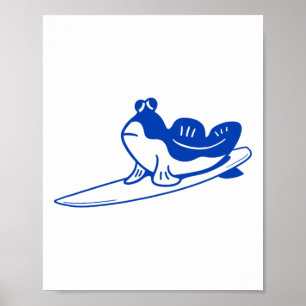Minimalist Design For Surfers. Mudskipper Is Surfi Poster