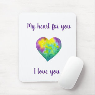 Minimalist design I love you    Mouse Pad