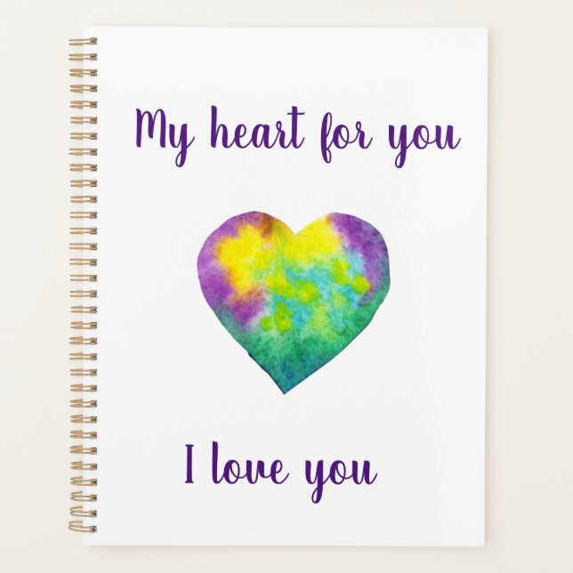 Minimalist design I love you    Planner (Front)