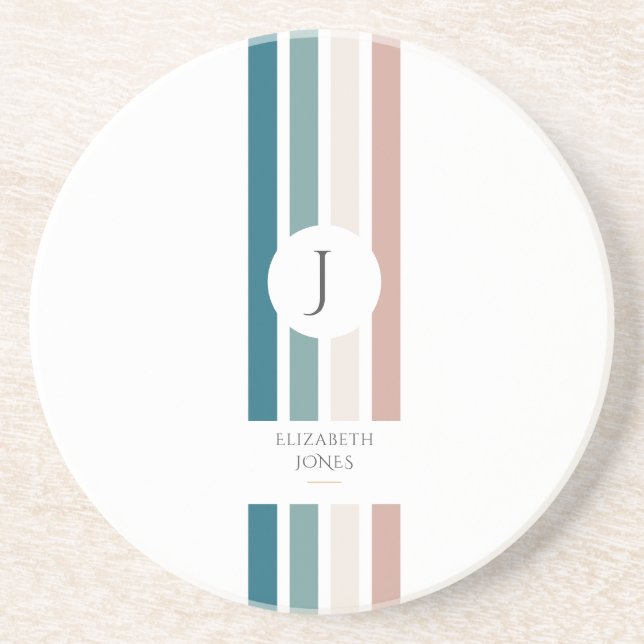 Minimalist design in pastel colours coaster (Front)