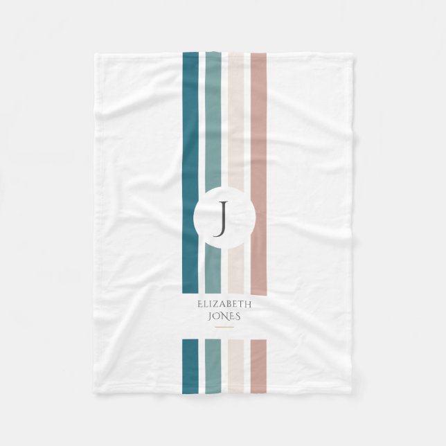 Minimalist design in pastel colours fleece blanket (Front)