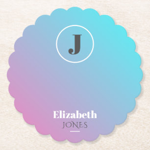 Minimalist design in pastel colours paper coaster