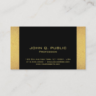 Minimalist Design Professional Modern Black Gold Business Card
