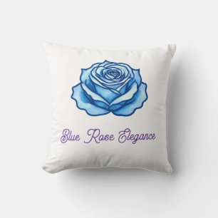 Minimalist Design Romantic Blue Rose Floral Gift  Cushion