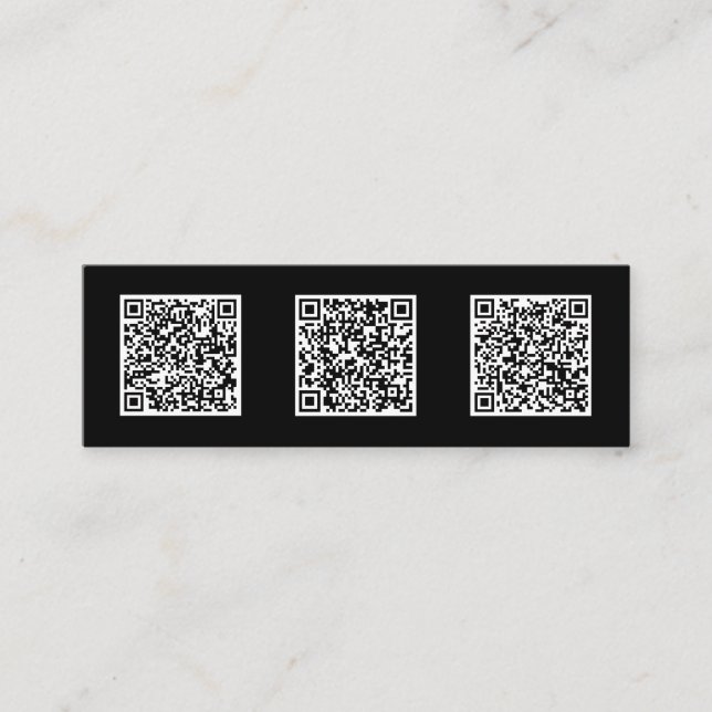Minimalist Design Three QR Code Sleek  Mini Business Card (Front)