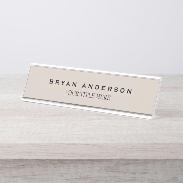 Minimalist Desk Name Plate (Front)