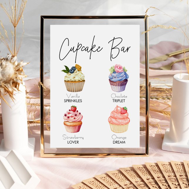 Minimalist Dessert Cupcake Menu Wedding Sign (Creator Uploaded)