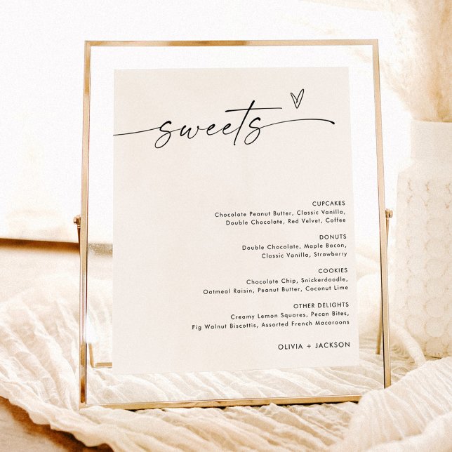 Minimalist Dessert Menu Sign, Sweets Wedding Sign (Creator Uploaded)