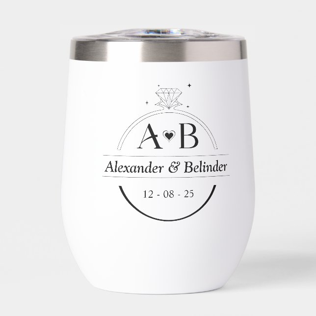 Minimalist Diamond ring monogram template (Front)