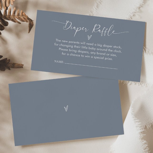 Minimalist Diaper Raffle Baby Shower Insert Card (Creator Uploaded)