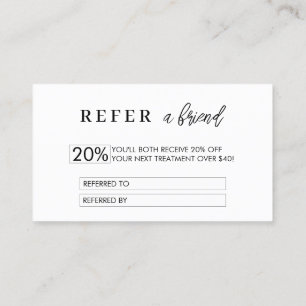 Minimalist Discount Refferal Card Refer a Friend