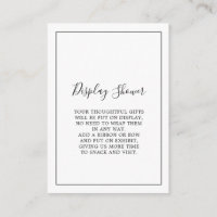 Minimalist Display Shower