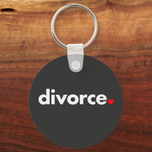 Minimalist Divorce Heart T-Shirt Funny Divorce Key Ring