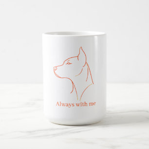 Minimalist Doberman Line Art Personalised Coffee Mug