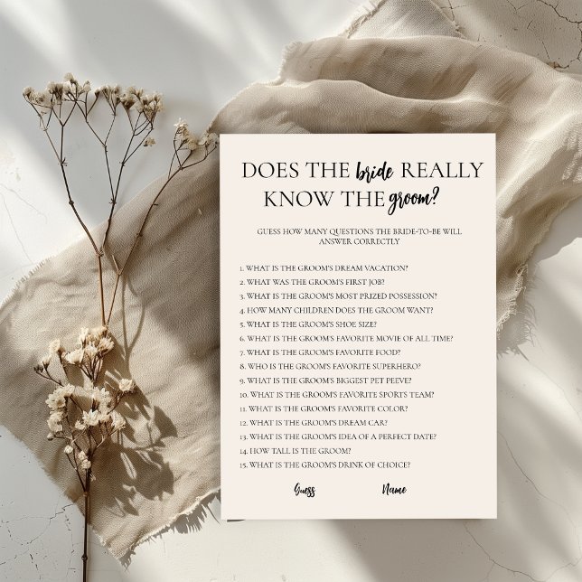 Minimalist Does The Bride Really Know The Groom Invitation (Creator Uploaded)