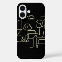 Minimalist Dog and Human Line Art – Modern Pet Lov
