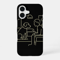 Minimalist Dog and Human Line Art – Modern Pet Lov