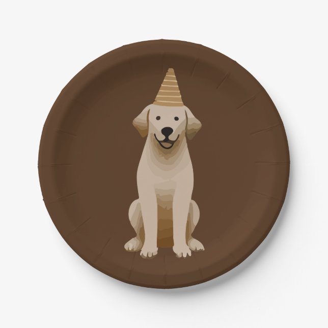 Minimalist Dog Birthday Paper Plate (Front)