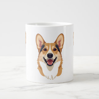 Minimalist Dog Face Outline Corgi Shepherd Mug