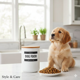 Minimalist DOG FOOD Label for Containers