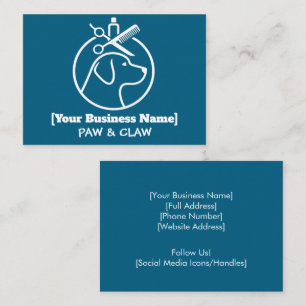 Minimalist Dog Groomer Business Card 