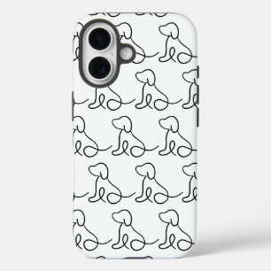 Minimalist Dog Line Art iPhone Case
