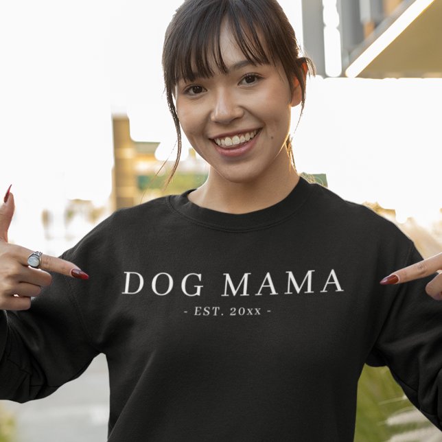 Minimalist Dog Mama Established Date Sweatshirt (Creator Uploaded)