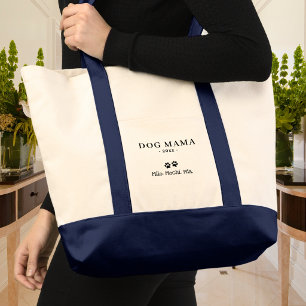 Minimalist Dog Mama Personalised Dog Name Tote Bag