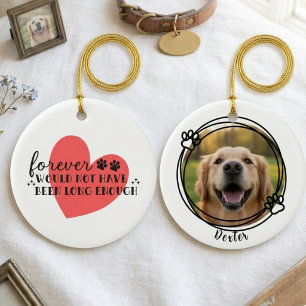 Minimalist Dog Mom Memorial Paw Print Ceramic Ornament