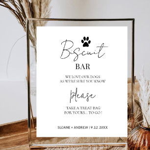 Minimalist Dog Treat Wedding Favours Biscuit Bar Poster