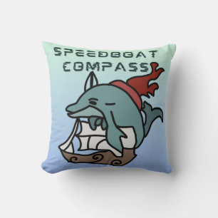 Minimalist Dolphin sailing fast and fun Cushion
