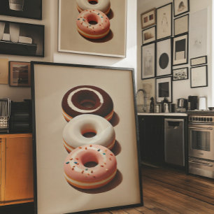 Minimalist Donut Aesthetic Wall Art Poster