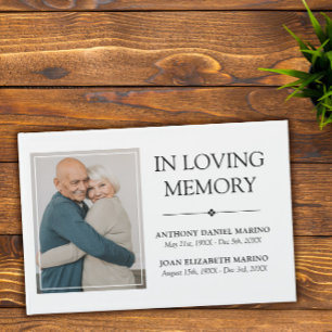 Minimalist Double Memorial In Loving Memory Photo Guest Book