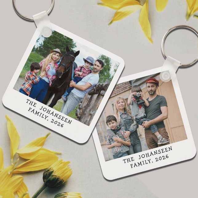 Minimalist Double Sided Family Photos Keepsake Key Ring (Creator Uploaded)