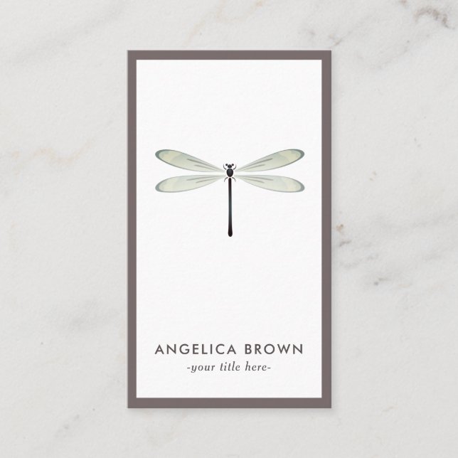 Minimalist Dragonfly Business Card (Front)