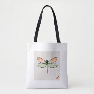 "Minimalist Dragonfly Design Bag: Black Line Drawi Tote Bag