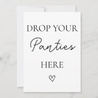 Minimalist Drop Your Panties Bachelorette Card