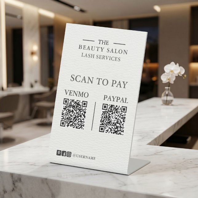 Minimalist Dual QR Code Serif Editorial · Lash Pedestal Sign (Minimalist Dual QR Code Serif Editorial · Lash Pedestal Sign)