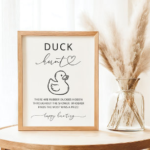 Minimalist Duck Hunt Baby Shower Game Sign