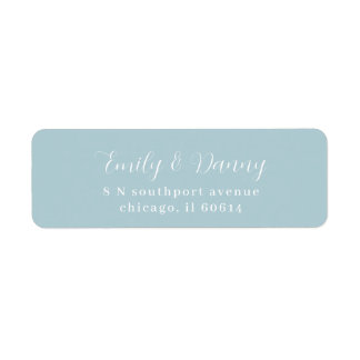 Minimalist Dusty Baby Blue Elegant Wedding Address Return Address Label